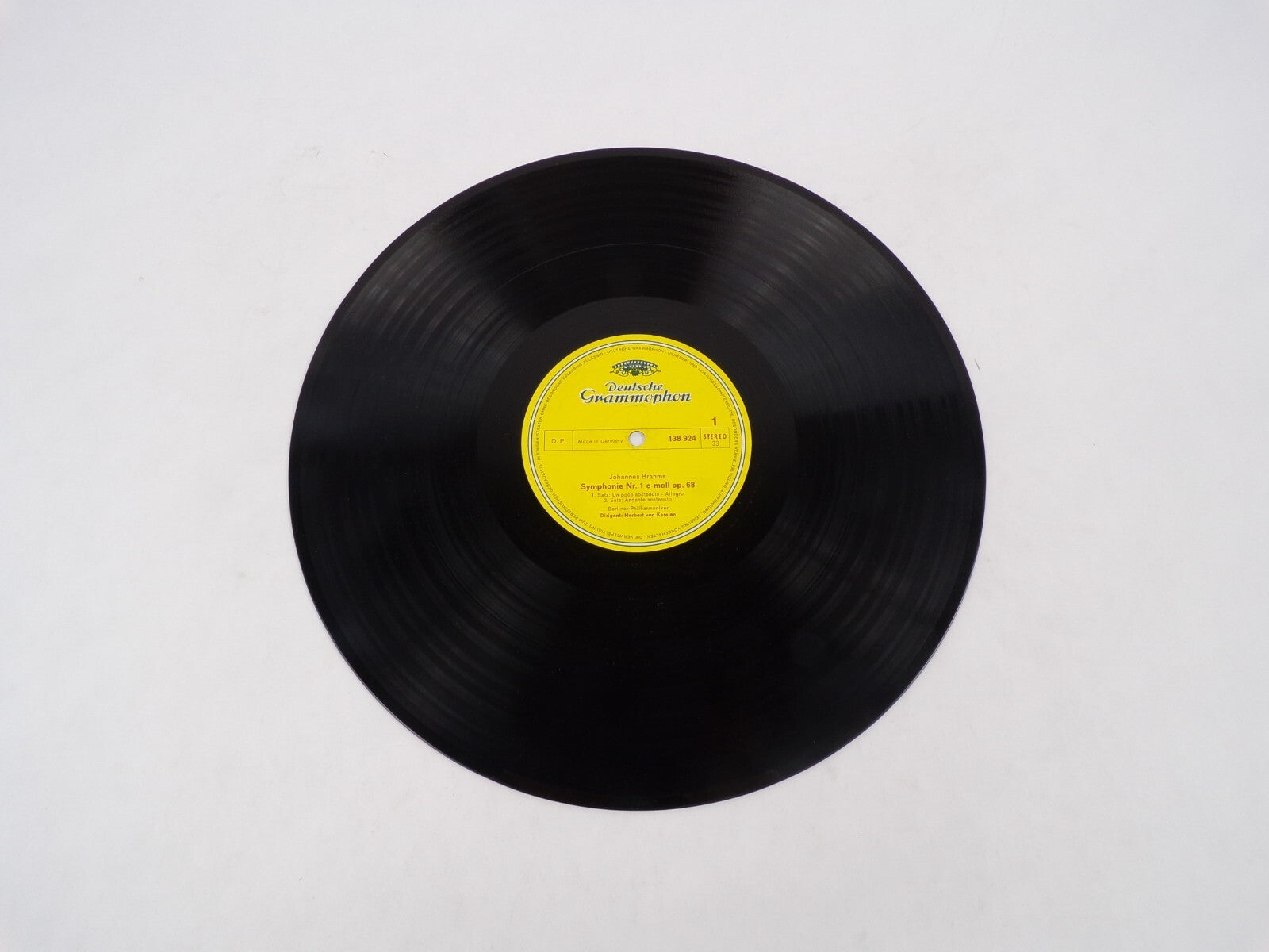 Herbert Von Karajan Brahms Symphonic No.1 Berliner Philharmoniker Vinyl Record