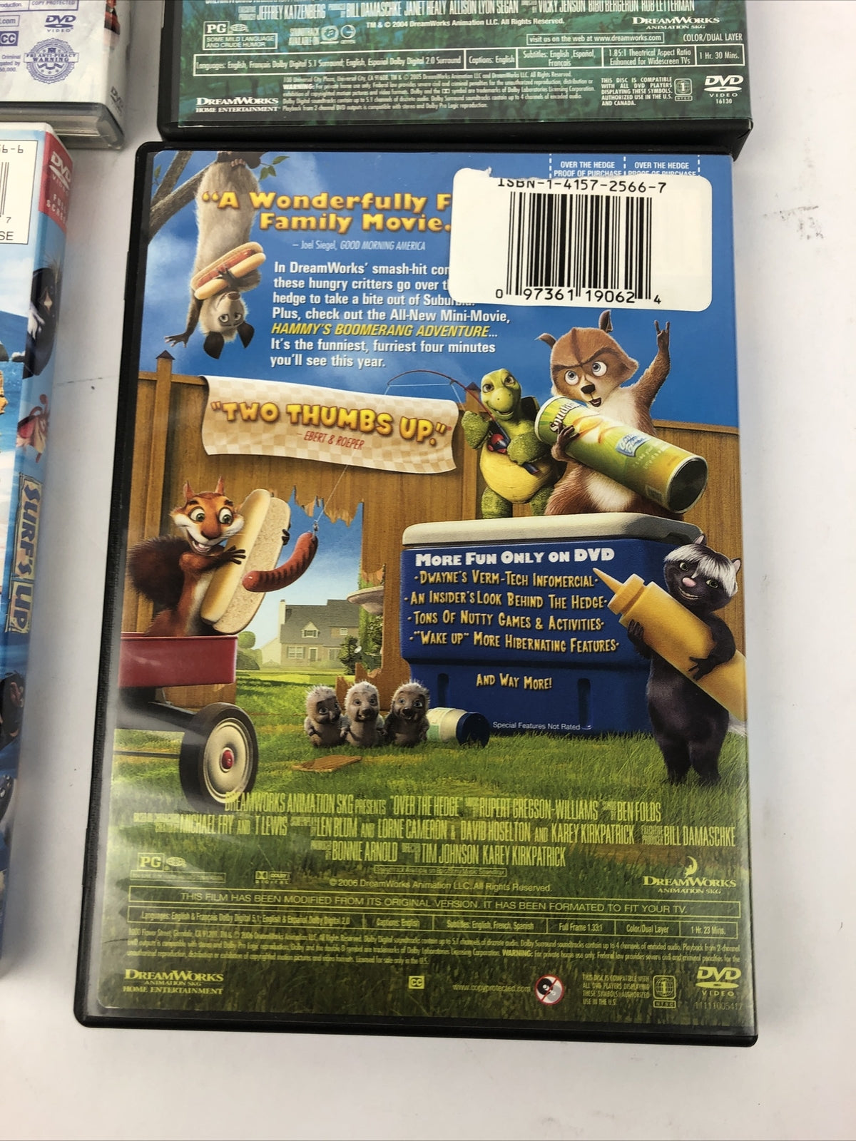 4 x DreamWorks DVD LOT - Shark Tale, Surf's Up, Robots, Over the Hedge *VGC