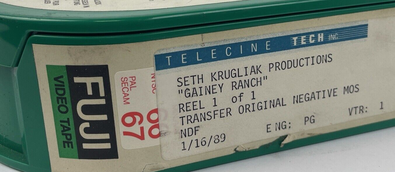FUJI H621 Mastering Video Tape Reel Gainey Ranch -Seth Krugliak 1989 OG Negative