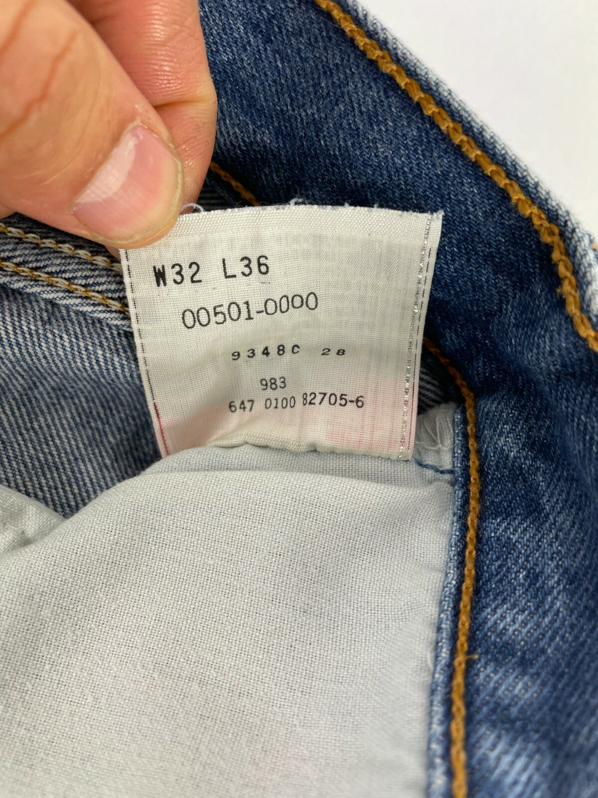 Levi's Men's Light Blue 501 Regular Fit Straight Leg Jeans Size W 32 L 36