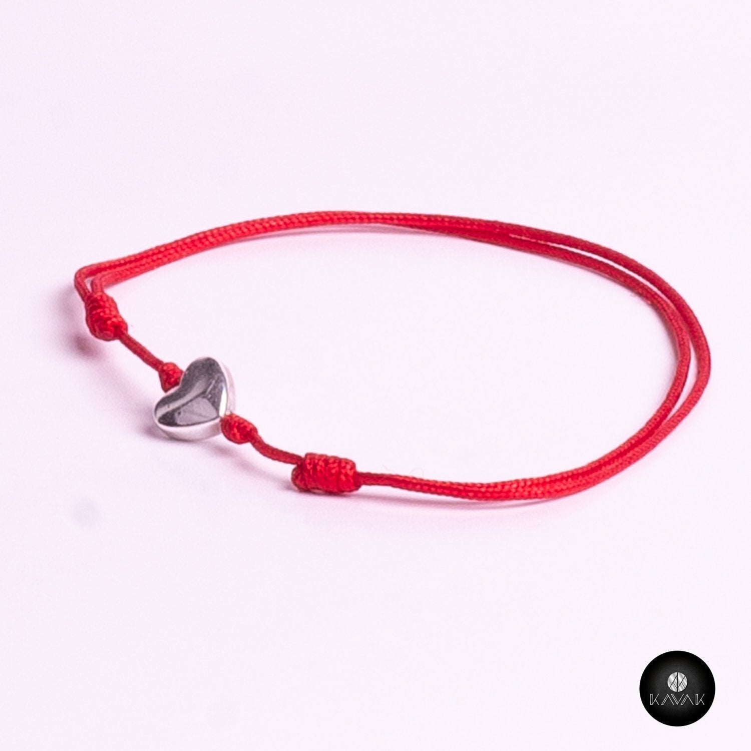 Kavak Handmade Women's Bracelet Silver plated Red Heart Soul