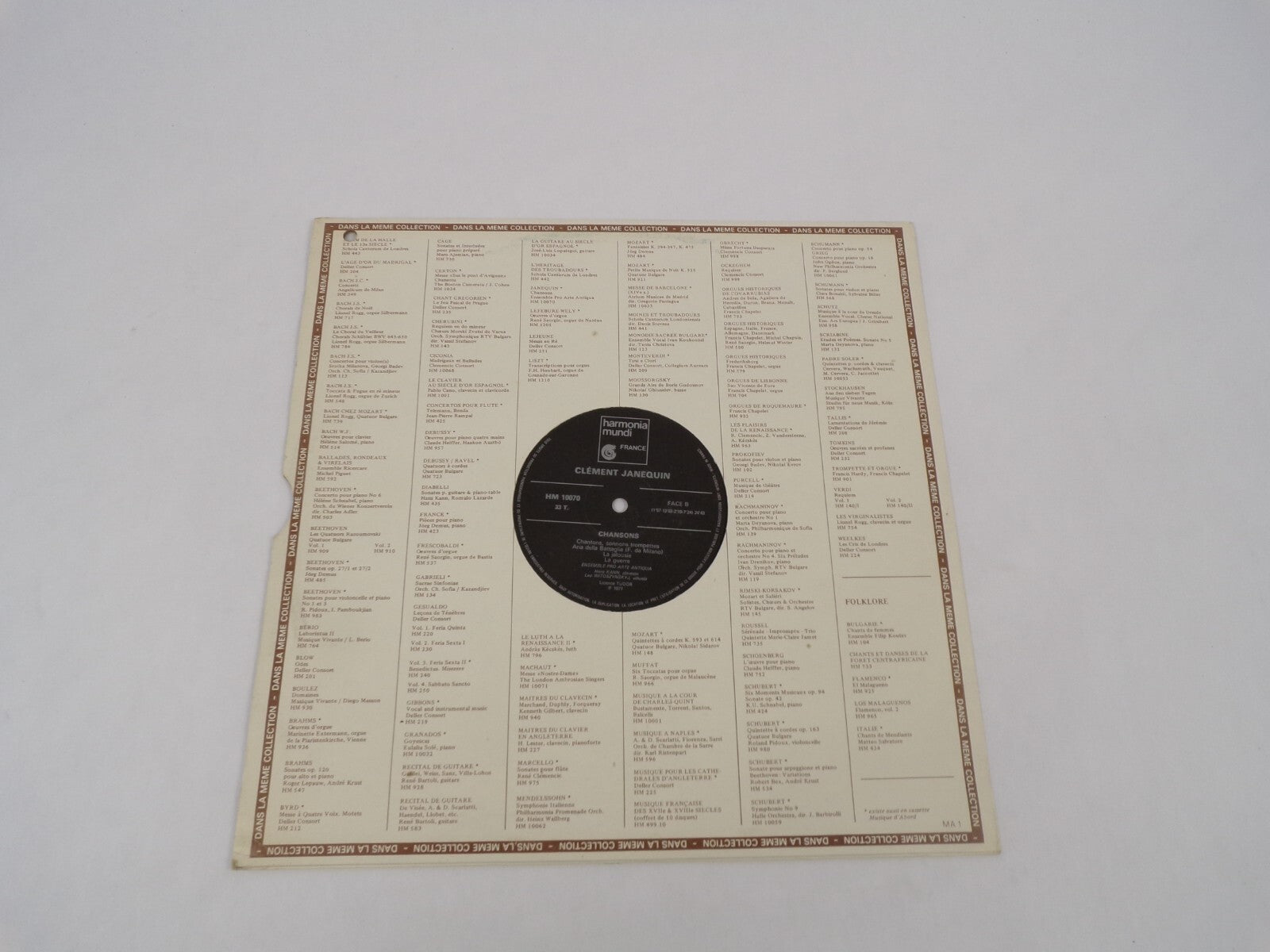 Clement Janequin Chansons Les Cris De Paris Vinyl Record
