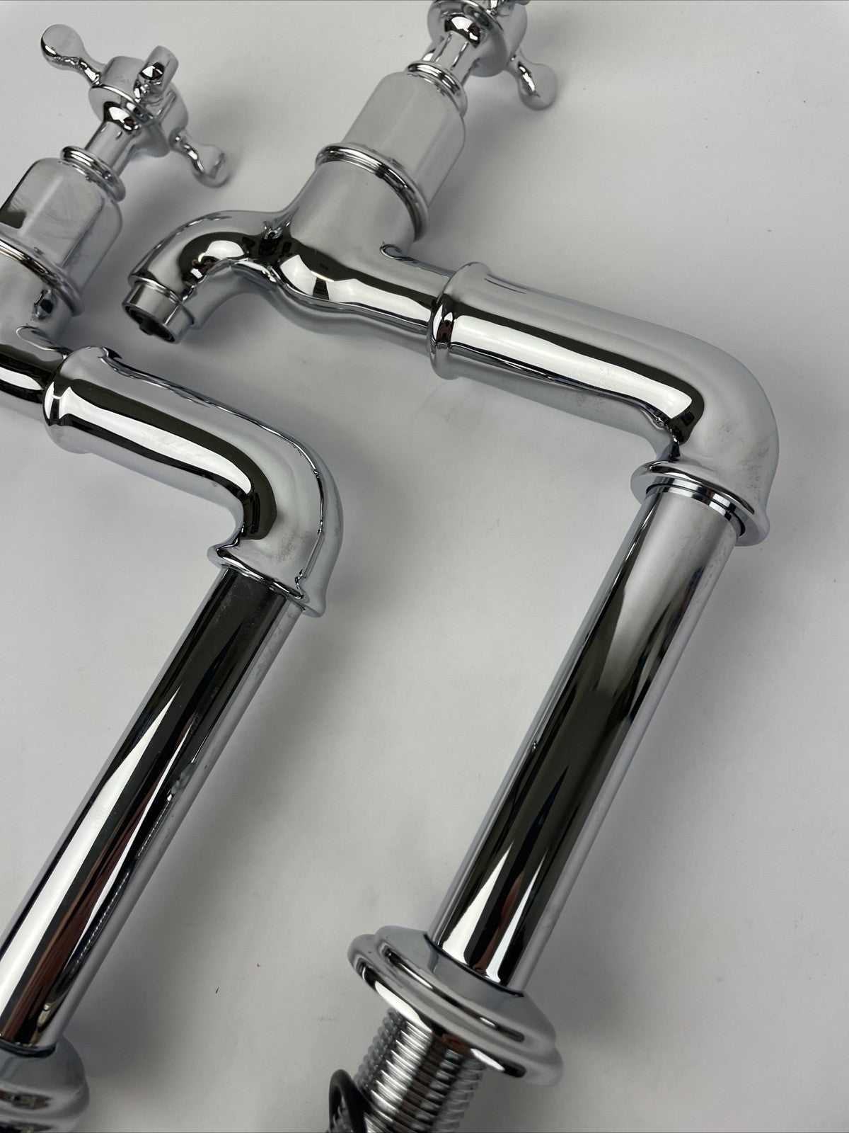 OEM Perrin & Rowe Mayfair Vintage SINK Tall BIB Taps Faucet W Cross Handles NOS