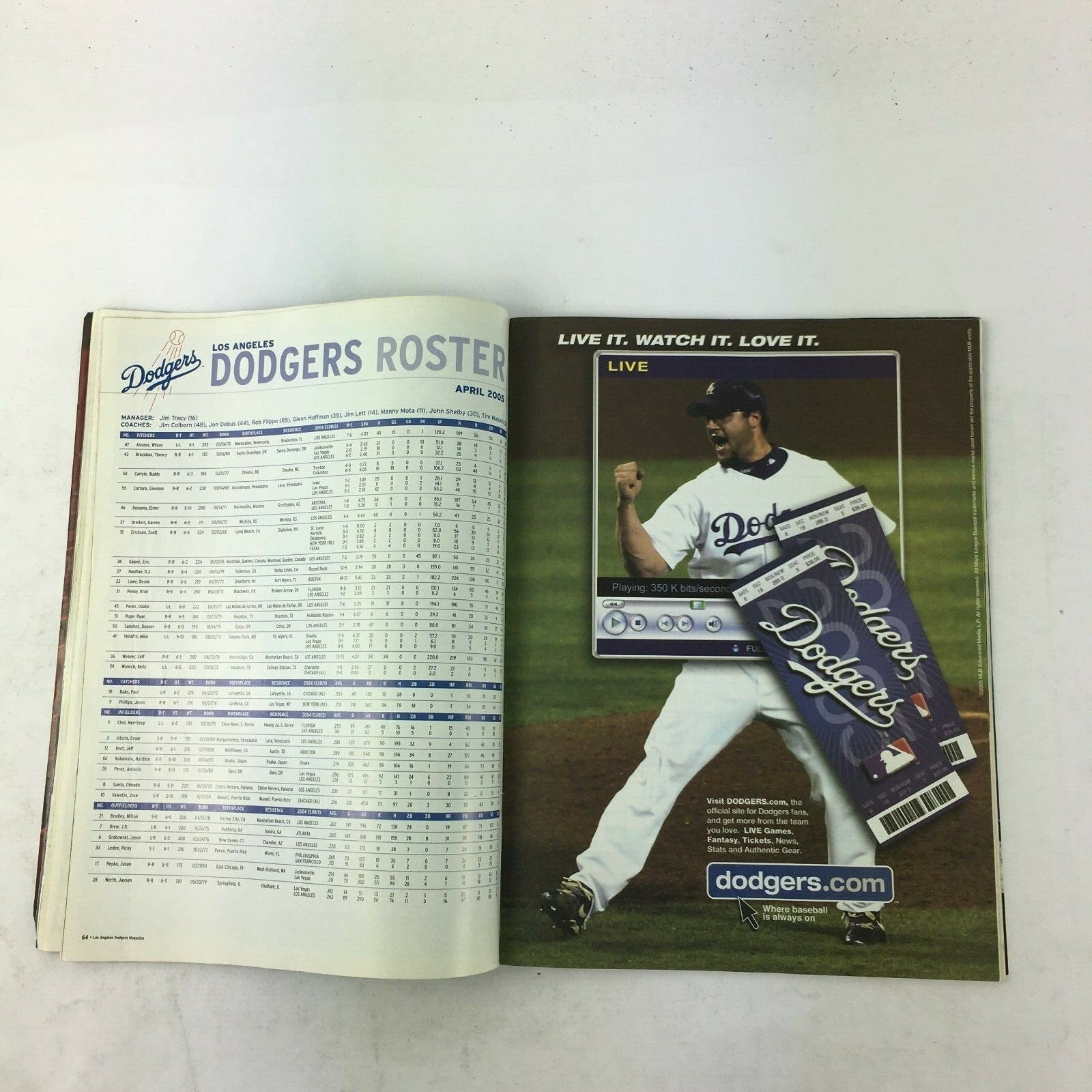 April 2005 Dodgers Magazine The NL West Championship A look Back Jeff Kent