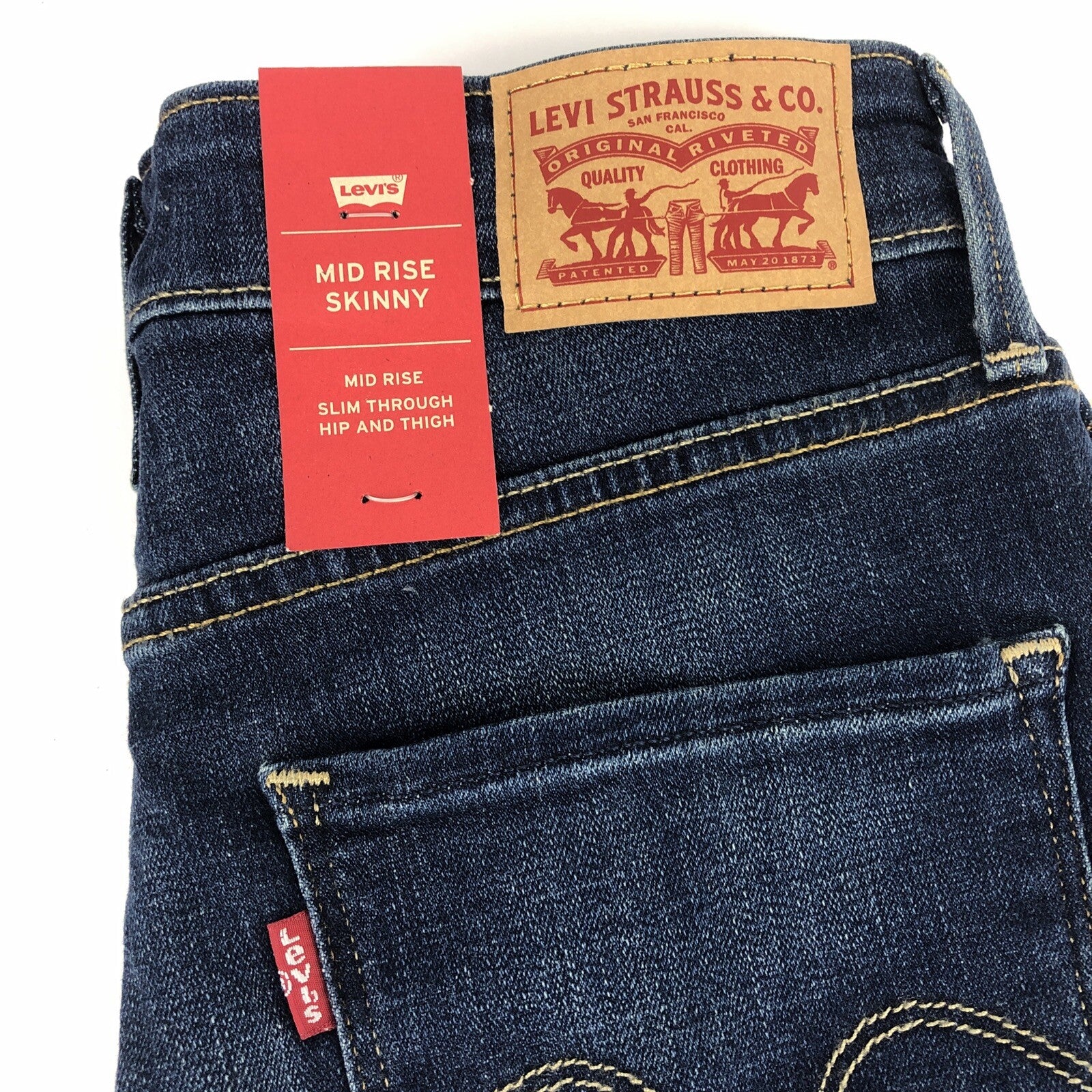 Women's Levis Mid Rise Skinny Jeans 585750117 Blue Sz 4 Medium 4 Short W27 L30