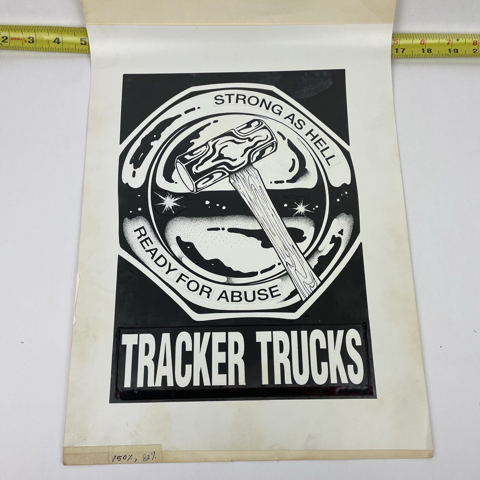 Huge lot of vintage Tracker Trucks trade show display advert proofs and skateboarding memorabilia.