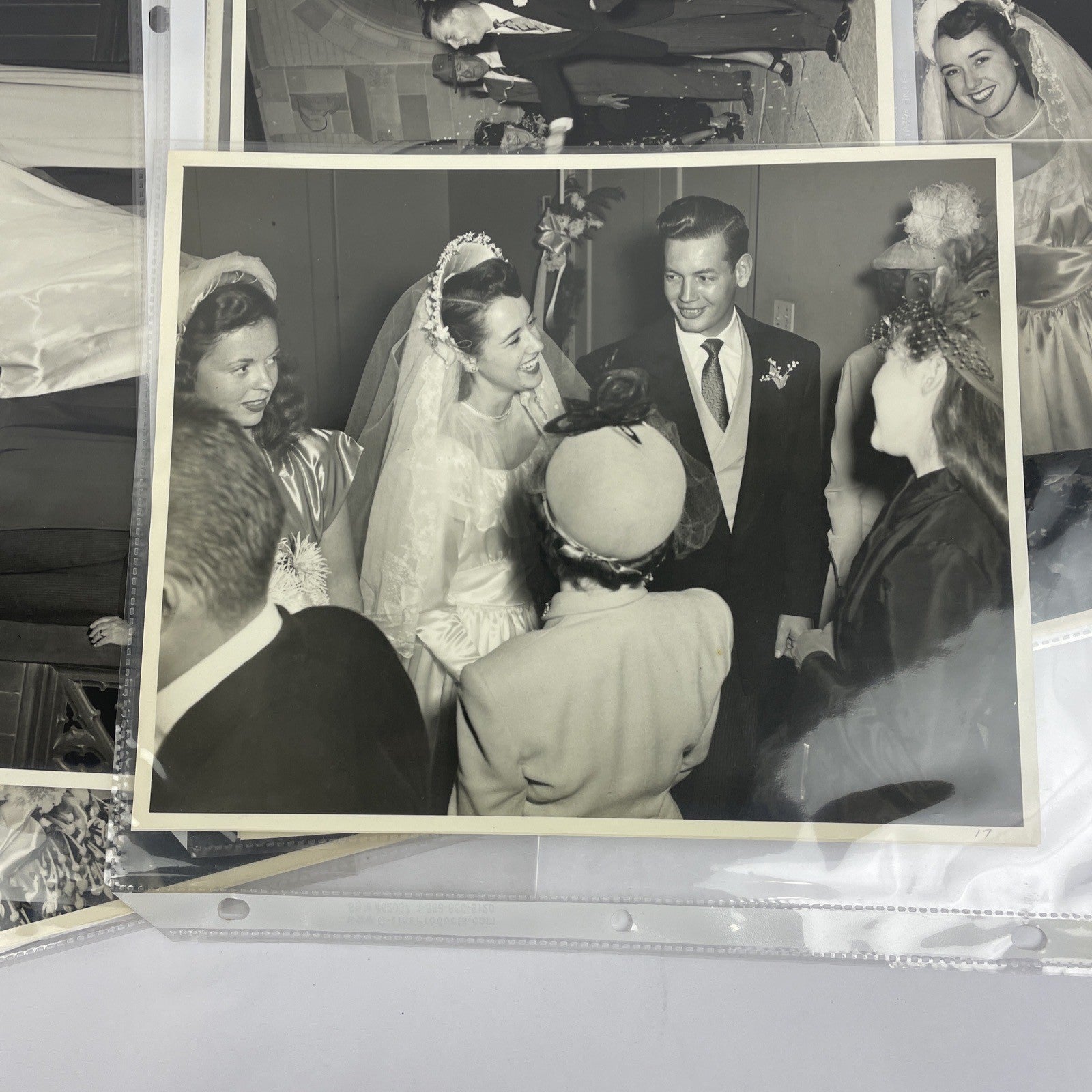 Vintage Large Photos Lot of 2 American Family Wedding Party 1960s Pictures 8x10