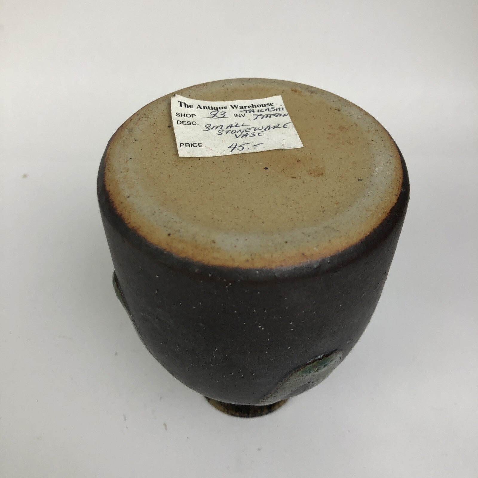 The Antiqua Warehouse Takahashi Stoneware DRIP Vase Japan 4.5" x 3"  LOOK
