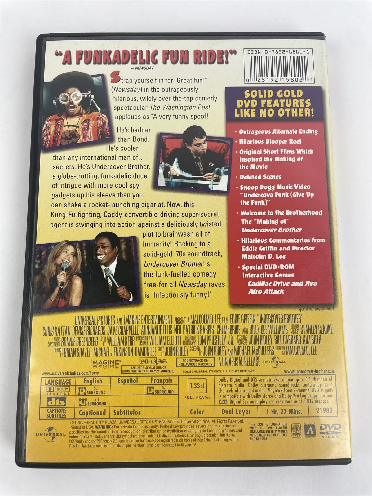 Undercover Brother ~ Full Screen Collector's Edition ~ DVD 2003 ~ Eddie Griffin