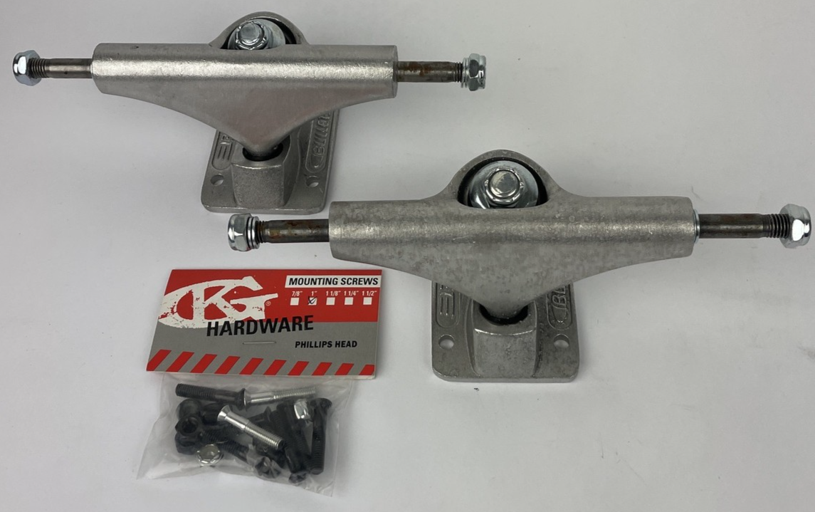 Bullet 120mm skateboard trucks with 7.2-inch axles for 7.0 to 7.5-inch decks by NHS.