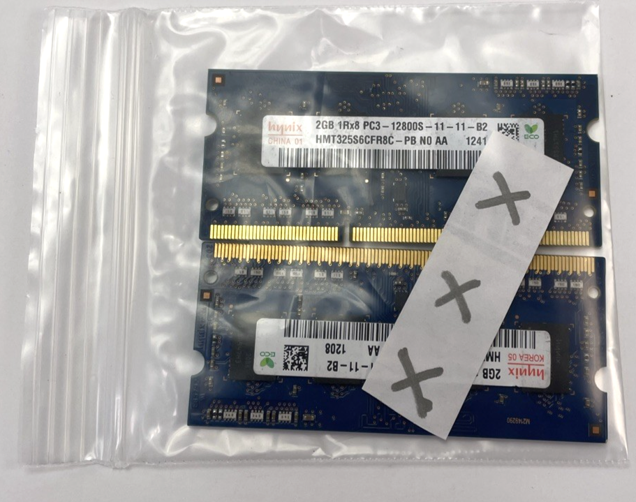Lot of 2 x HYNIX HMT325S6CFR8C-PB 2GB 1RX8 PC3-12800S-11-11-B2