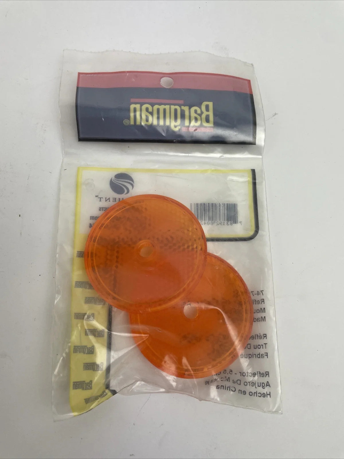 Bargman 74-71-175 Class A 2-3/16" Round Amber Reflector w Center Mounting Hole