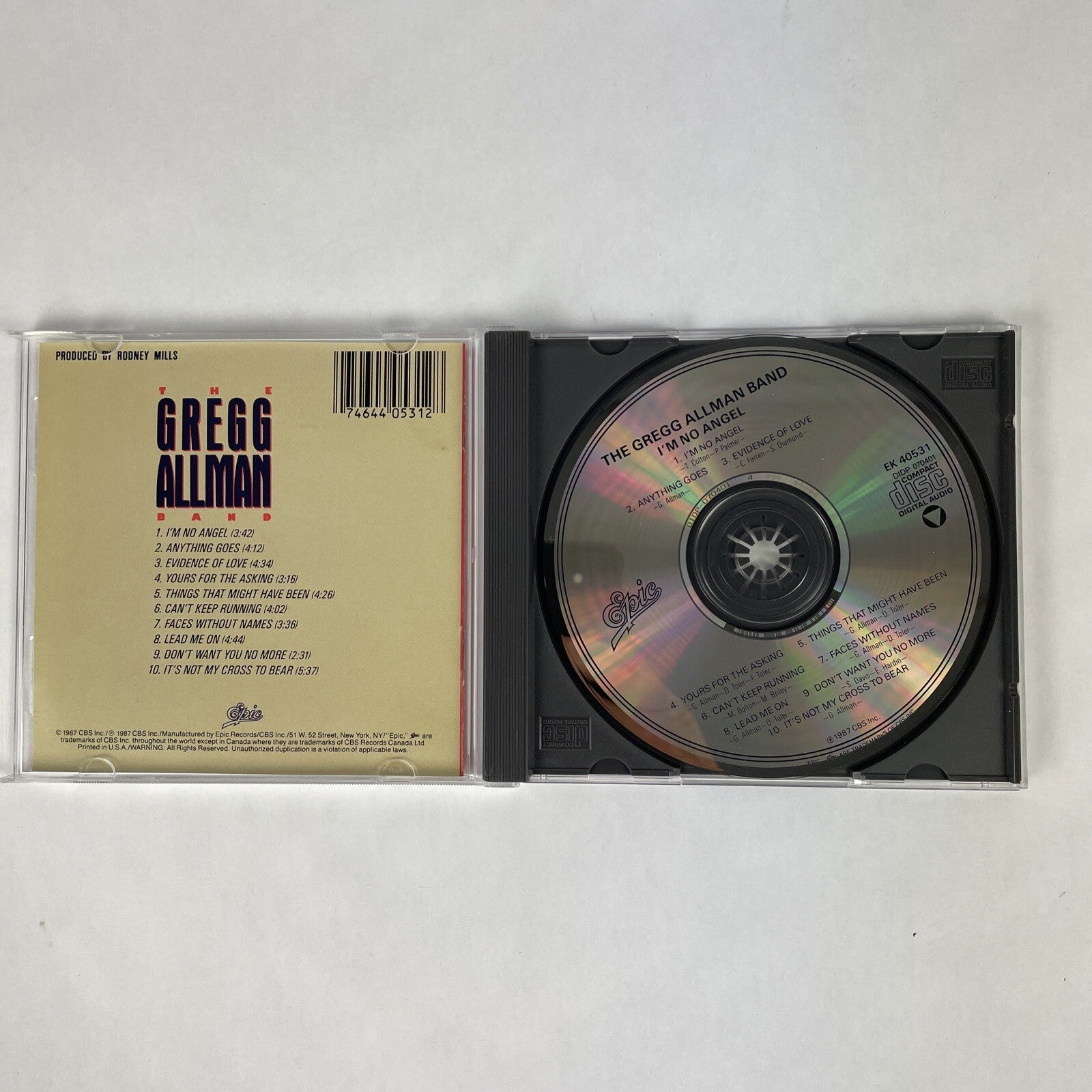 I'm No Angel by Gregg Allman/The Gregg Allman Band (CD, Mar-1987, Epic) #34
