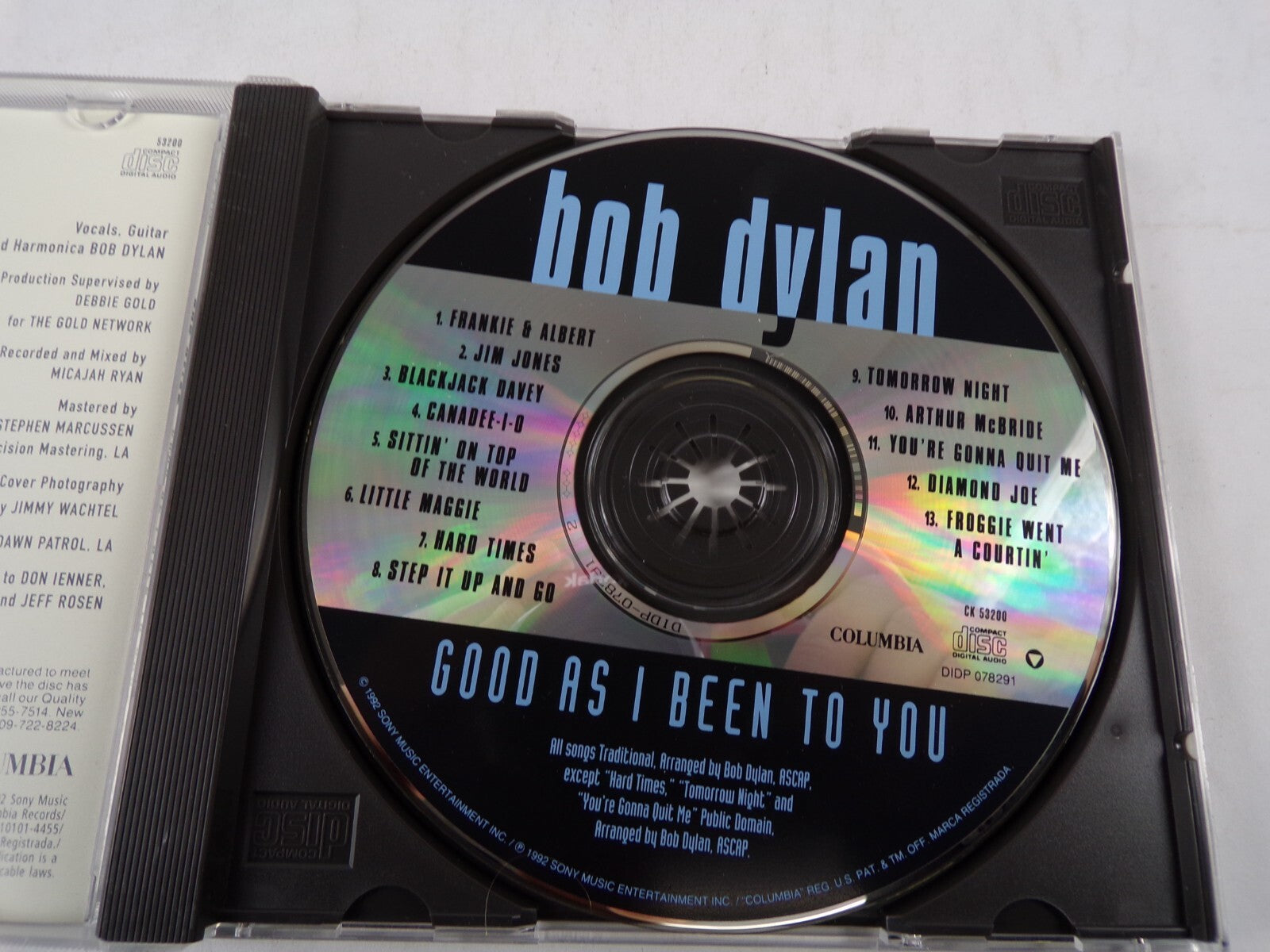 Bob Dylan Good As I Been To You Jim Jones Blackjack Davey Canadee CD#56