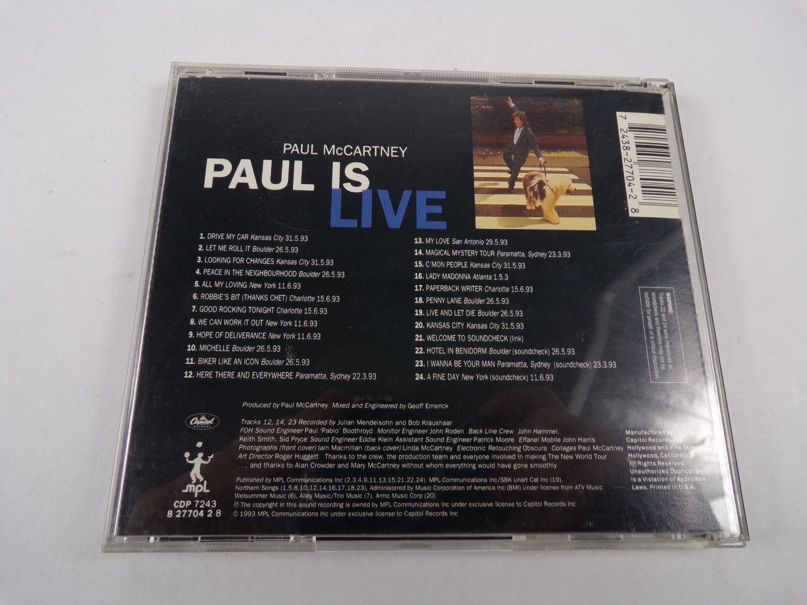Paul Mc Cartney Paul Is Live Drive My Car Kanas City Let Me Roll It BoulderCD#35