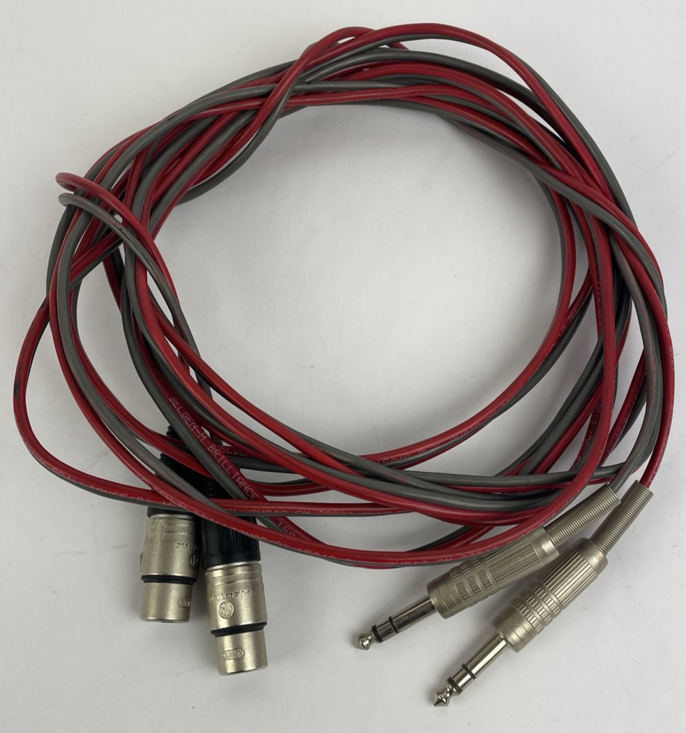 2 x Neutrik 3 Pin XLR Female to 2 x Canare 1/4"  Mono TS Male Phone Cable