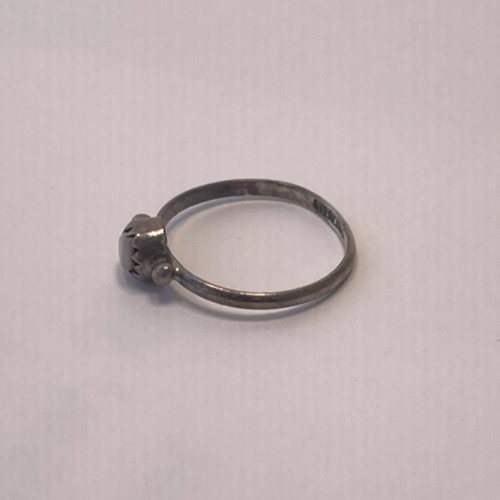 Dainty Native American Minimalist Mother Pearl 925 Sterling Silver Ring Size 3.5