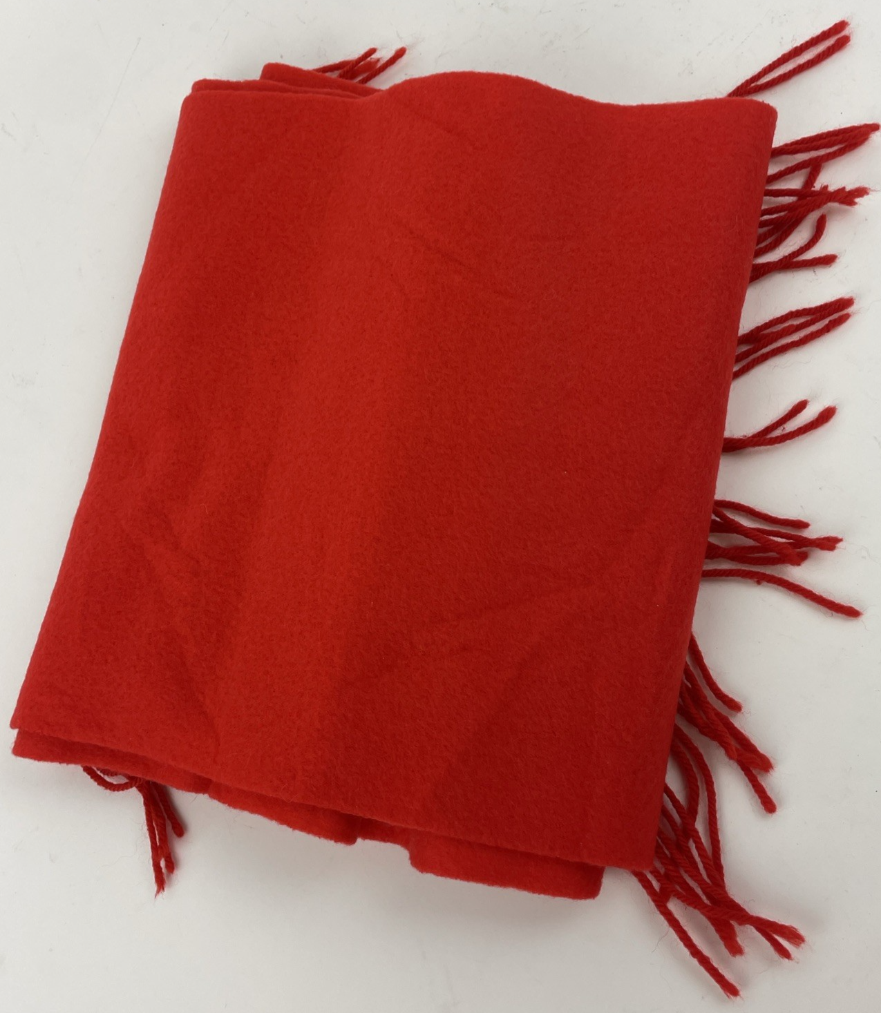 Royal Rossi Black Red Orange Plaid Fringe 100% Mongolian Cashmere Scarf 11”x60”