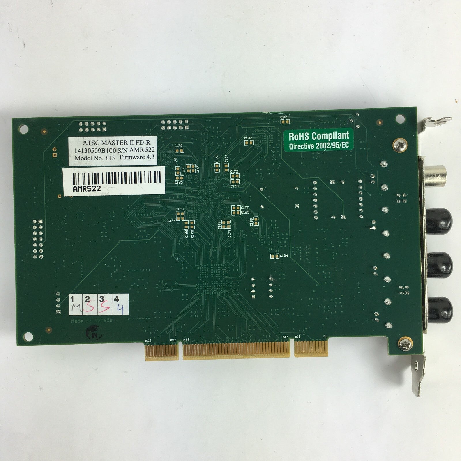 Genuine DVEO ATSC Master II FD-R Model No:113 PCI Card for Desktop PC
