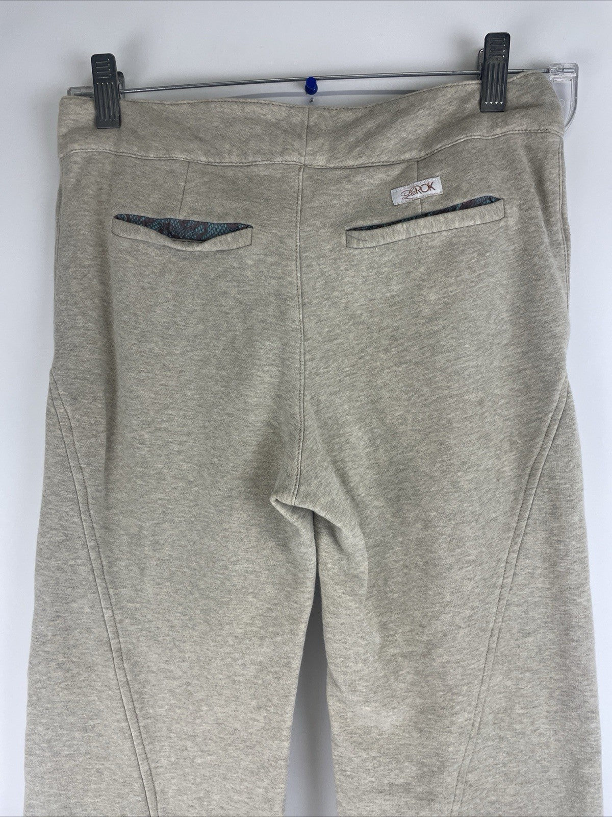 La ROK Designer Low Rise Bootcut 5 Pocket Sweatpants w Zipper Size 0 Y2K