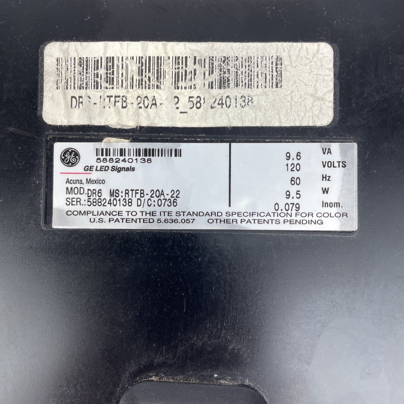 12" General Electric GE RED LED Traffic Light Signal Lens 120V Model  DR6     aa