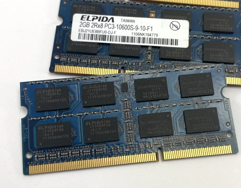 Lot of 5 x Elpida 2gb 2rx8 pc3-10600s-9-10-f1