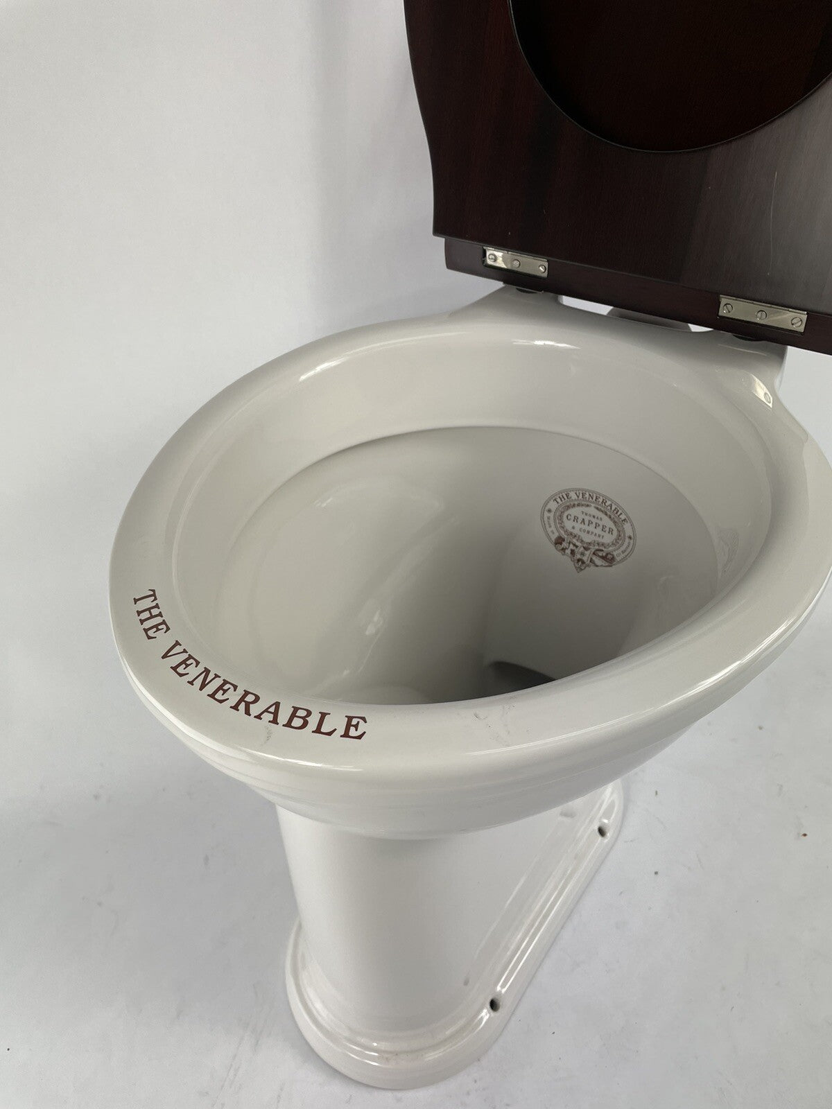 Thomas Crapper high level toilet bowl with seat traditional Victorian bathroom fixture no tank
