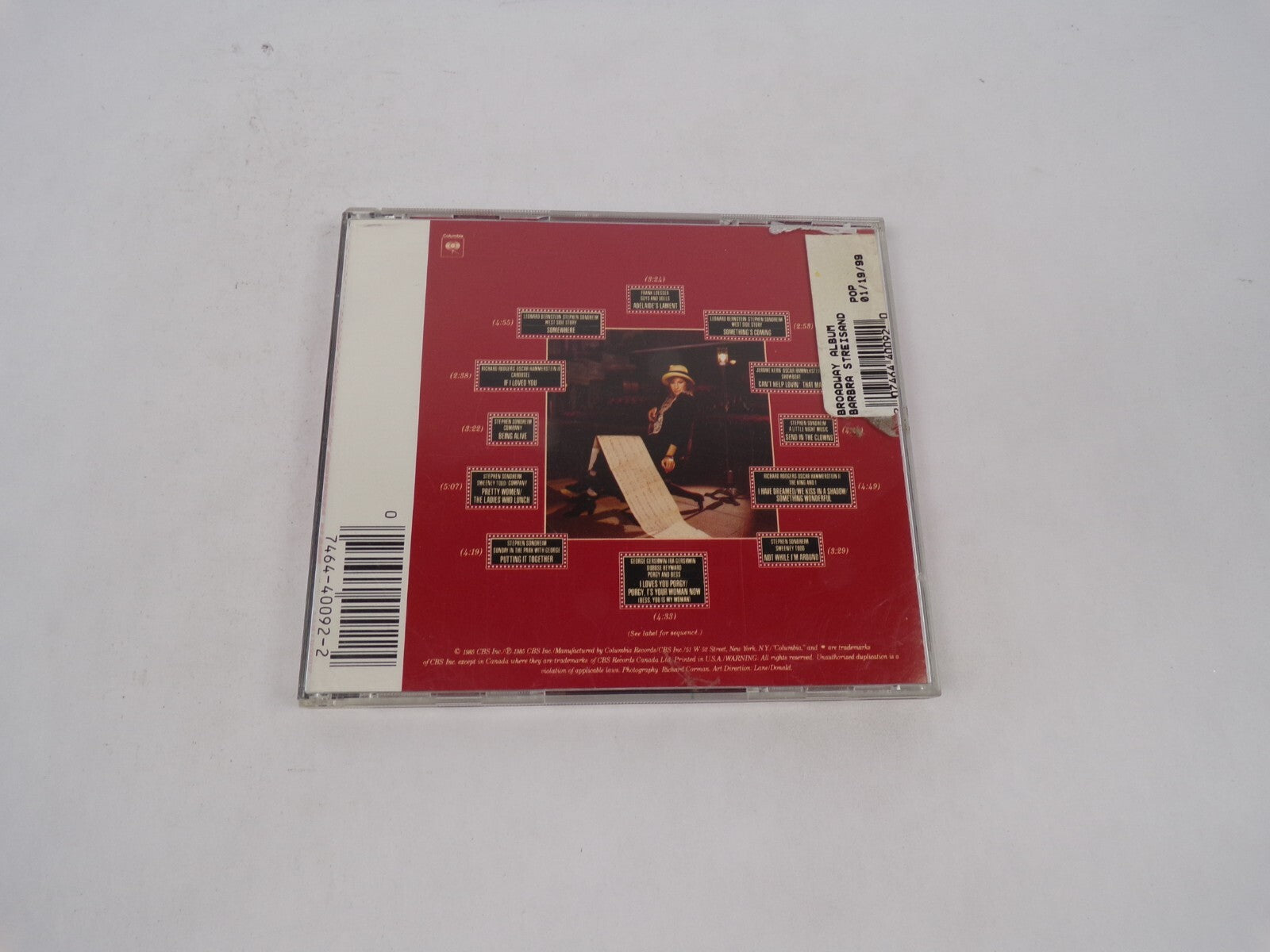 Barbra Streisand The Broadway Album Frank Loesser Guys And Dolls Adelaide'sCD#69