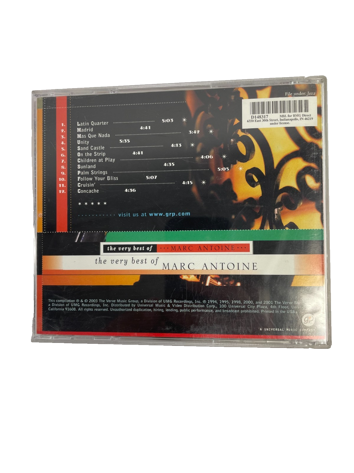 The Very Best of Marc Antoine Latin Quarter Madrid Mas Que Nada Unity CD#6