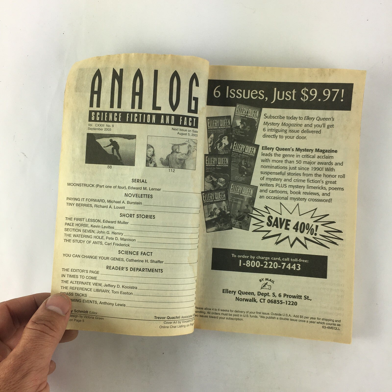 September 2003 Analog ScienceFiction Fact Magazine Moonstruck Edward M.Lerner