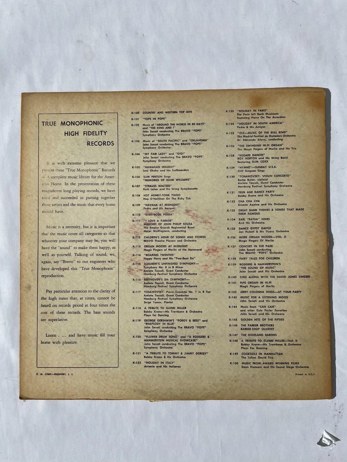 Showboat & Roberta Dean Franconi and His Sound Stage Orchestra Vinyl Record Q10