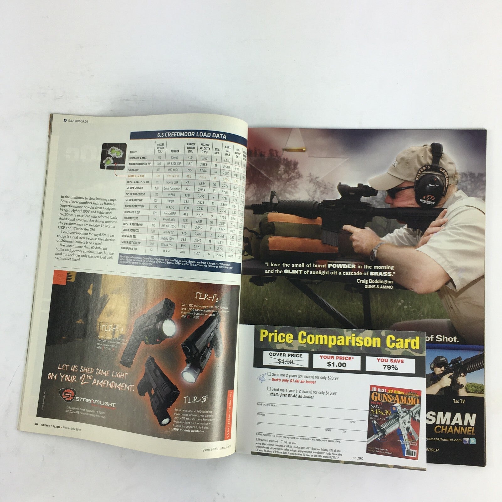 November 2011 Guns & Ammo Magazine Beretta's 9mmNano Martini-Henry The.375 Ruger