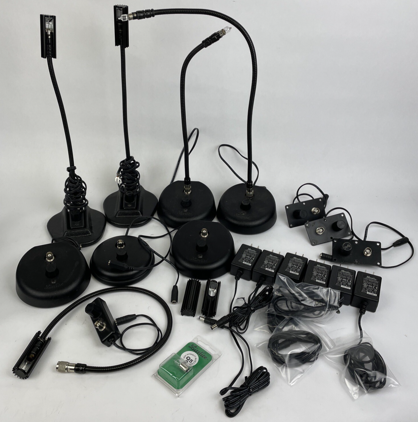 Huge Lot of Littlite Model WXF Goose Neck Lamp Parts Power Supply Bundle POTS