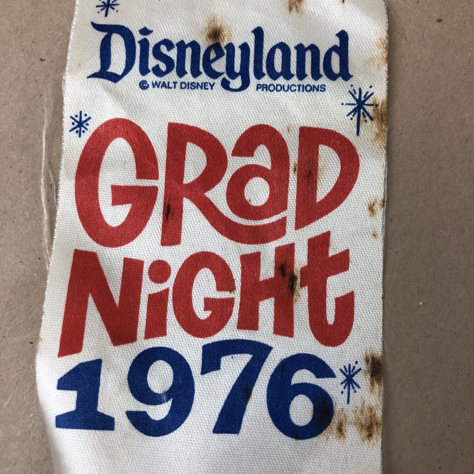 1976 Disneyland’s Grad Night High School Graduation Ribbon Mickey Mouse RARE!!!
