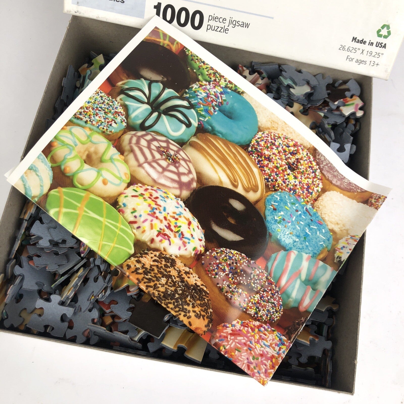 Difficult Donuts 1000 Piece Jigsaw Puzzle by Colorcraft Puzzles - COMPLETE LOOK