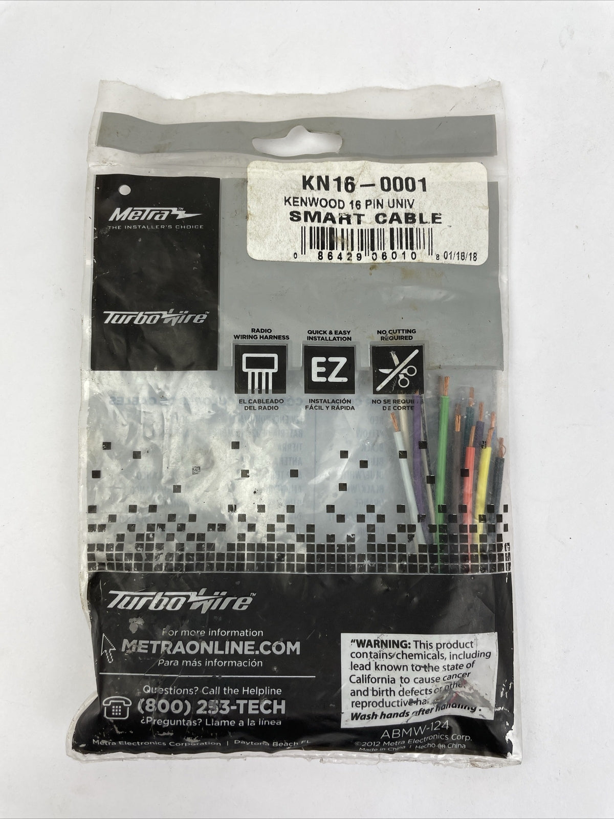 METRA Turbo smart Cable Wire Harness Adapter 16-Pin For Kenwood Radios - NEW