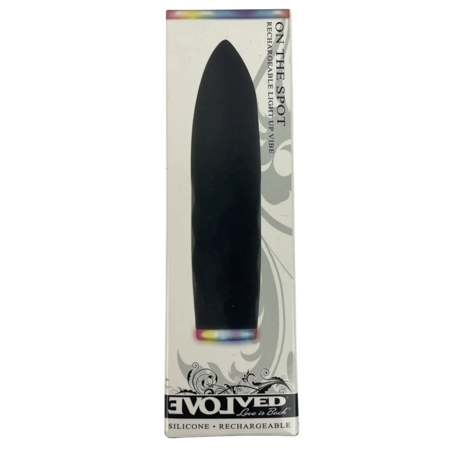 " Evolved " On The Spot Bullet Rechargeable Light Up Vibe Personal Toy - Black