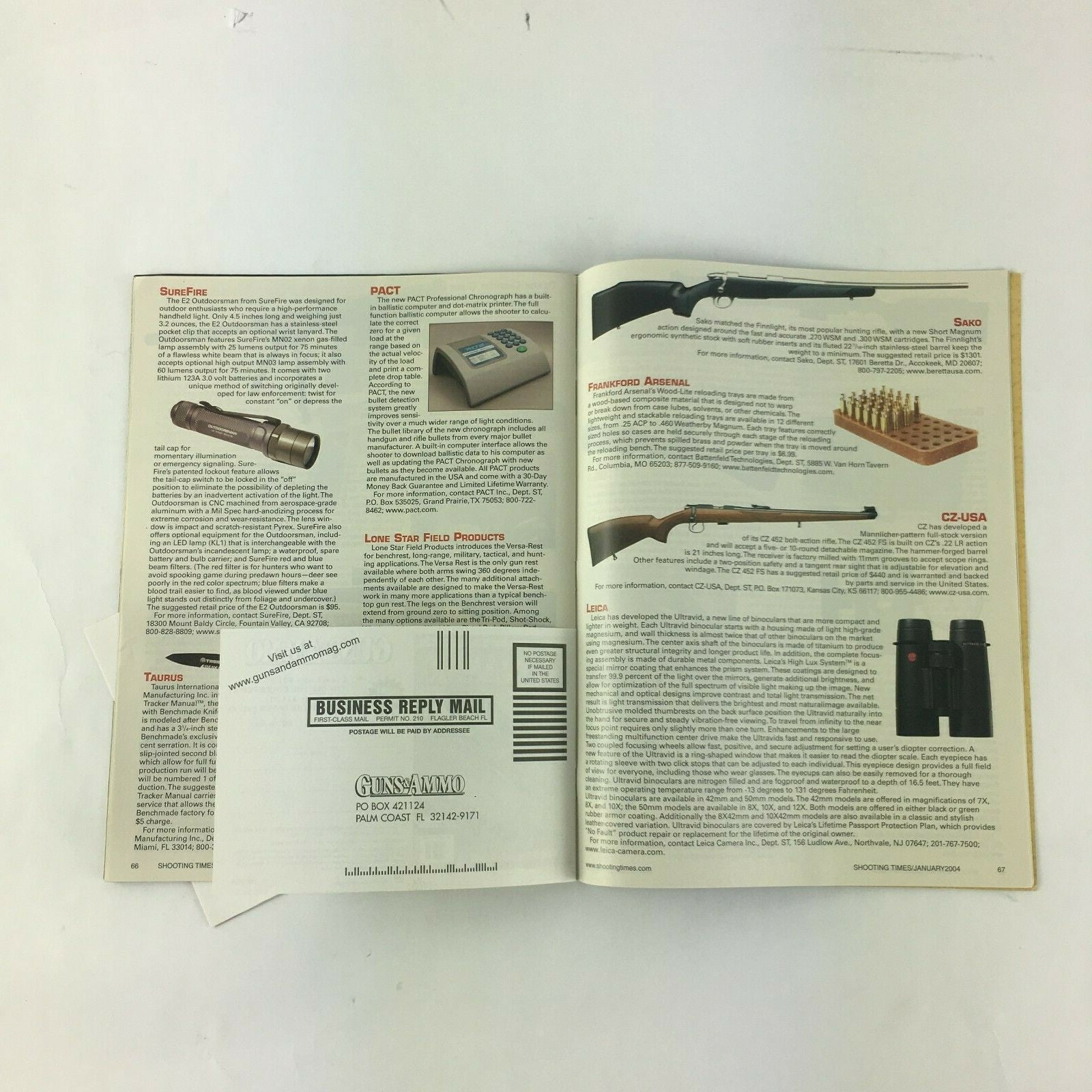 January 2004 Shooting Times Magazine ST Shoots The .45 GAP Handguns Rifles Ammo