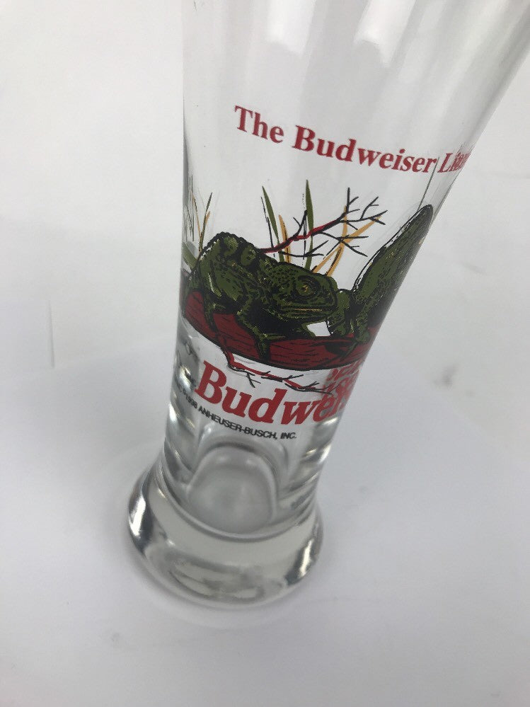 BUDWEISER Lizards Tall Pilsner Beer Glass 1998 - Classic Budweiser Rare Item