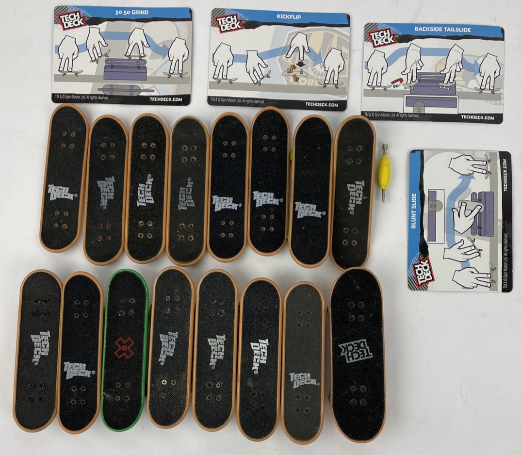 Vintage Tech Deck Lot Skateboard Fingerboard Flip Fiberlight Blind BUNDLE LOT