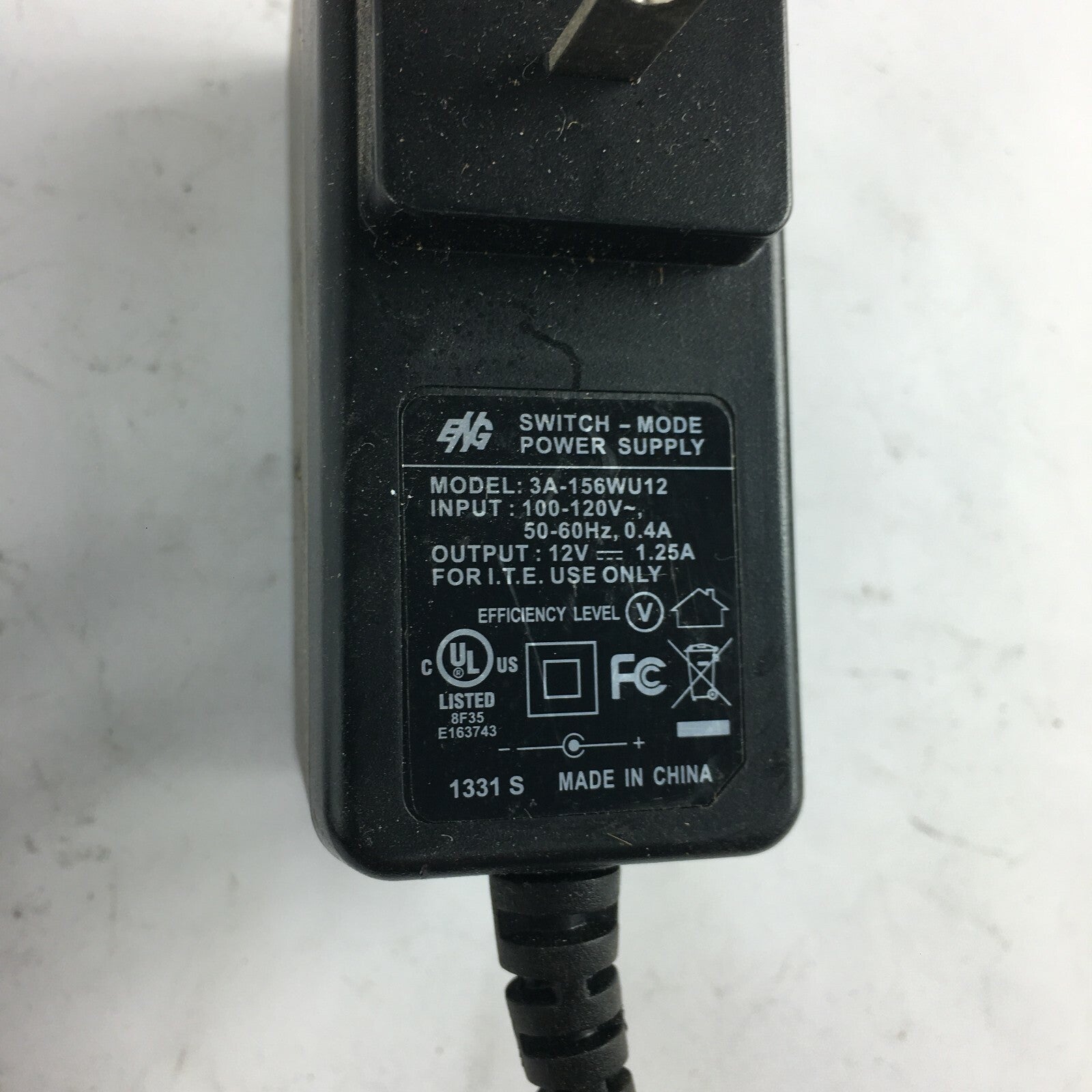 Genuine ENG 3A-156WU12 Output 12V 1.2A Power Supply Adapter A52