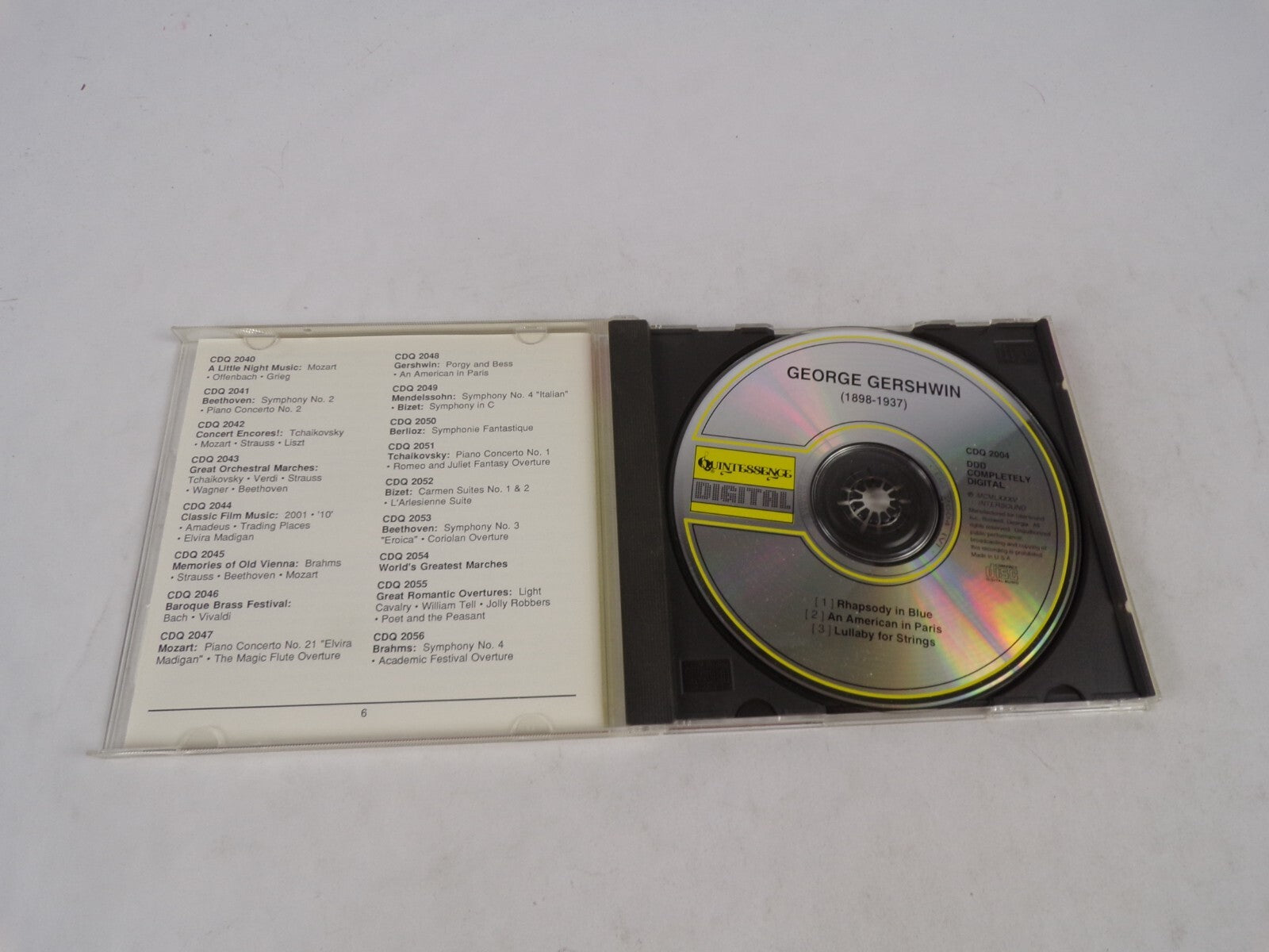 Gershwin Rhapsody In Blue American In Paris Lullaby For Strings Rhapsody InCD#54
