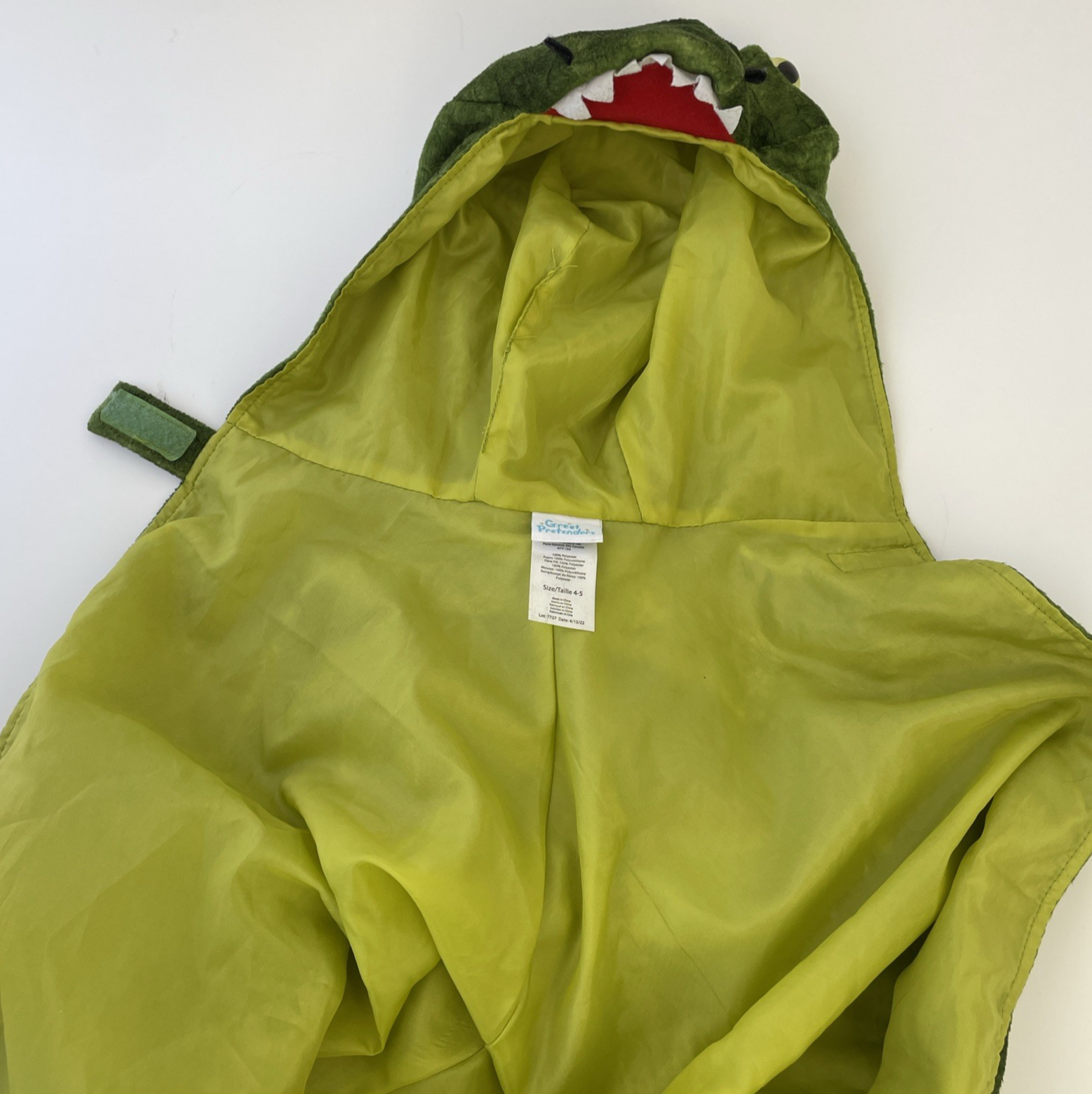 Great Pretenders T-Rex Dinosaur Snake Hooded Cape for Kids 4-5 Play Dress-Up VGC