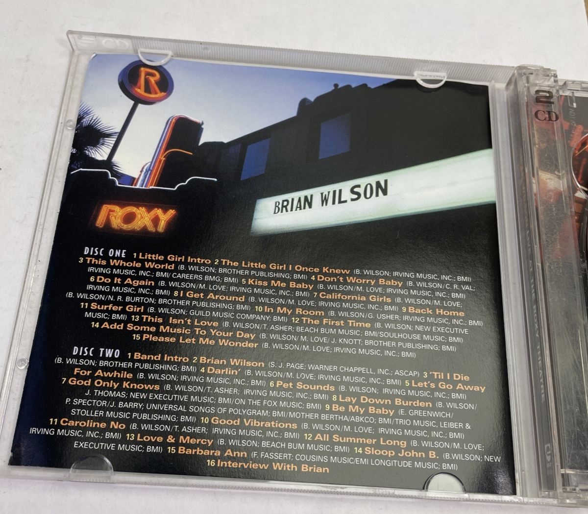 BRIAN WILSON - LIVE AT THE ROXY THEATRE - 2 CD Set 2000 BRIMEL RECORDS       *