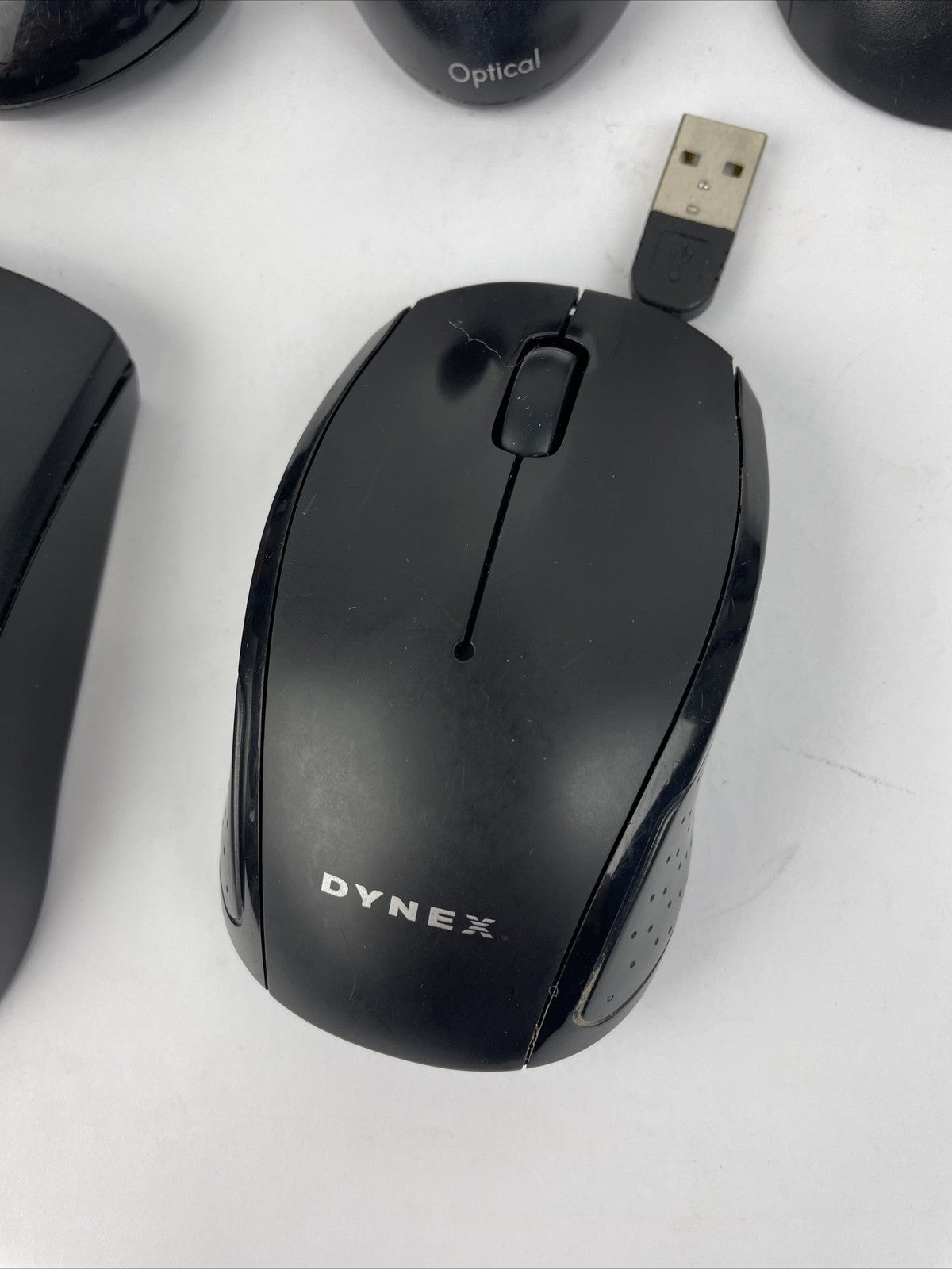 6 x Assorted Corded Mouse Lot - CHERRY GENTIX, 2 x Lenovo, Dynex, HP, Kensington
