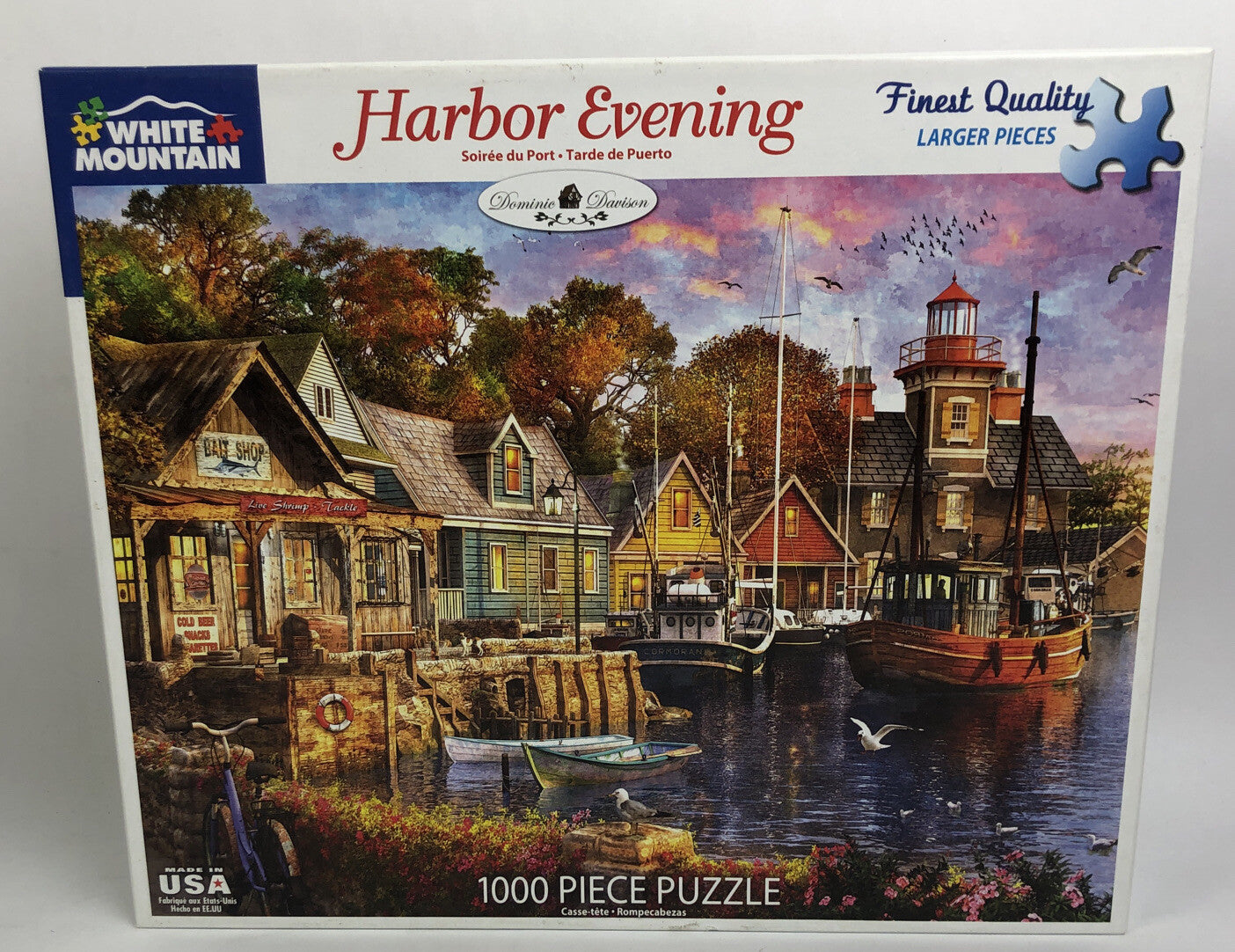 White Mountain Puzzle ~ HARBOR EVENING 1000 Pieces - 24" x 30" Made in the USA