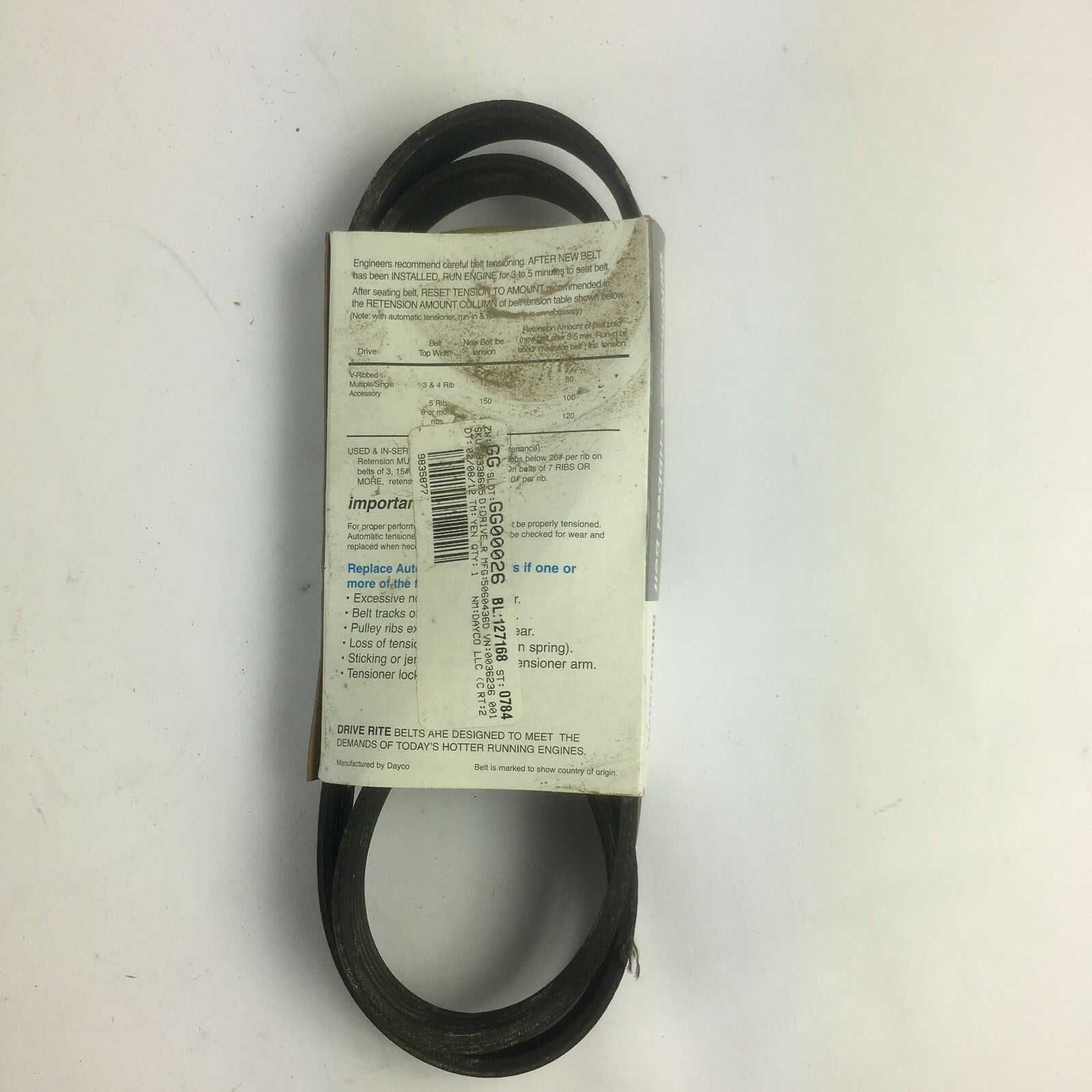 Genuine Drive Rite Automotive V-Ribbed Belt 5060436DR-6PK1107 A2