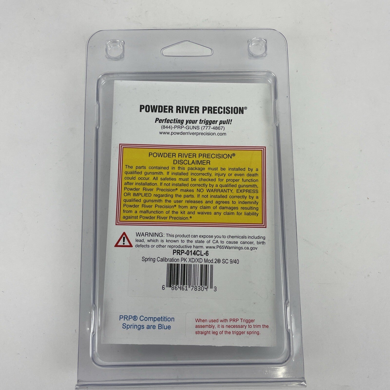 Powder River Precision Spring Calibration PK XD/XD Mod .2 SC 9/40 PRP=014 CL-6