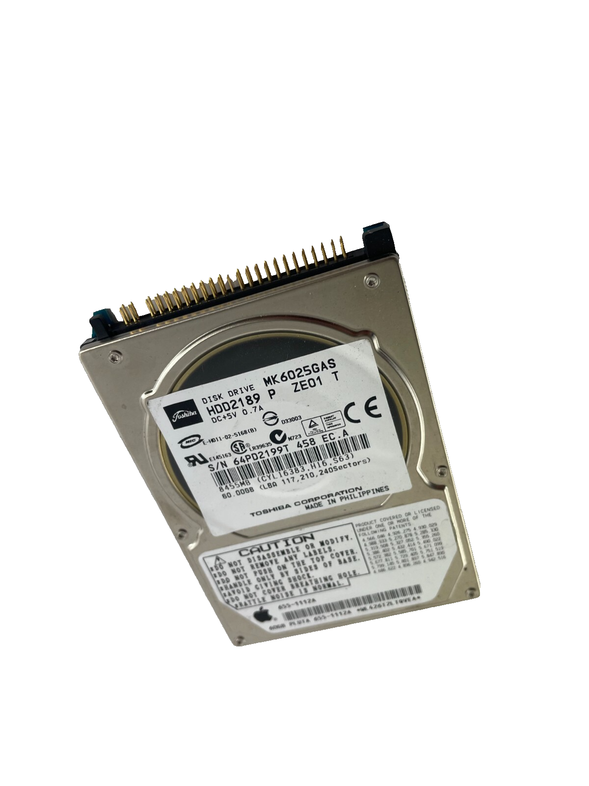 Toshiba Disk Drive HDD2189 Model MK6025GAS SATA Hard Drive 4200RPM Cache 8 MB