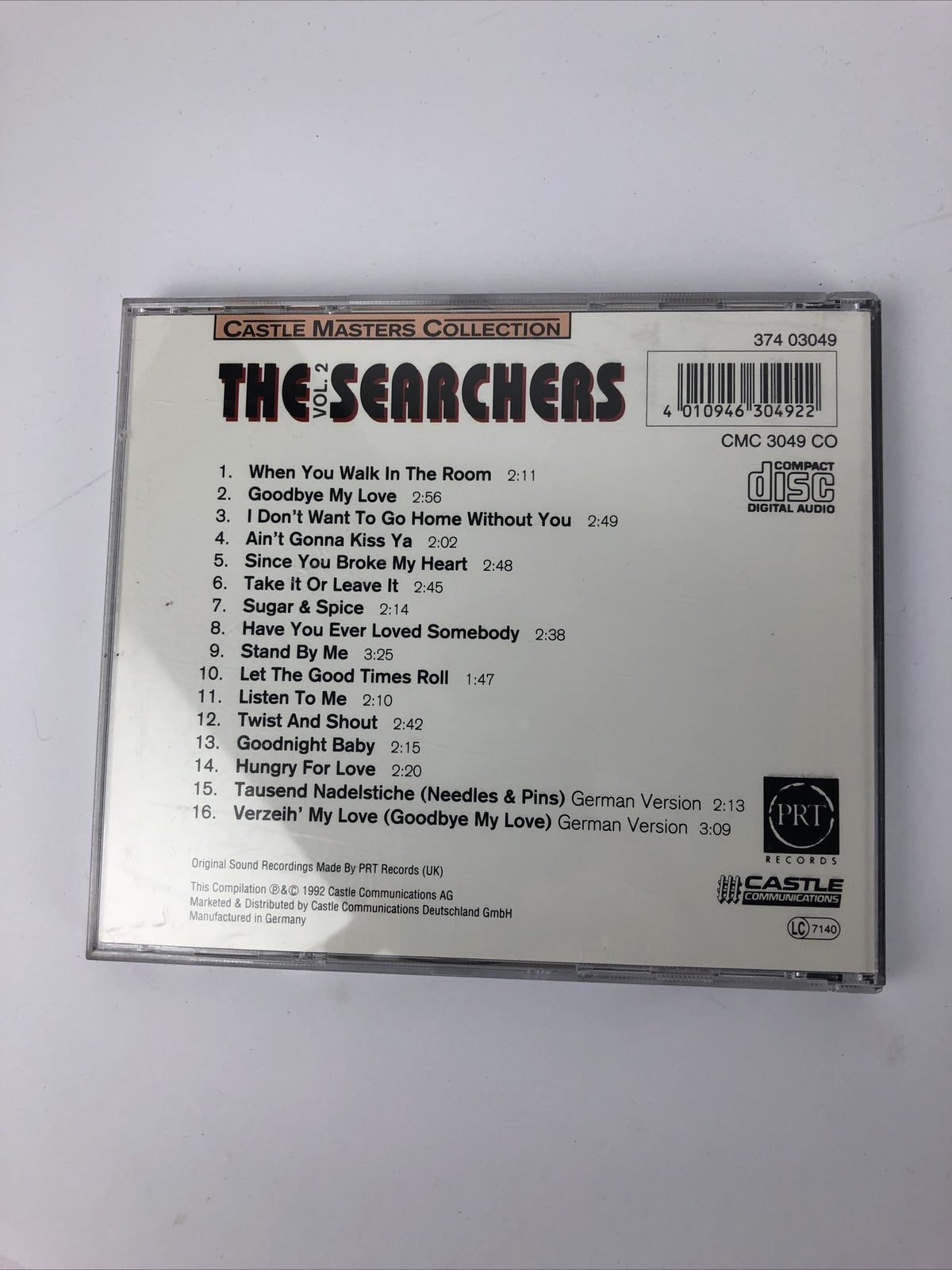 THE SEARCHERS - CASTLE MASTERS COLLECTION Vol. 2 German Import 16 Tracks - #33